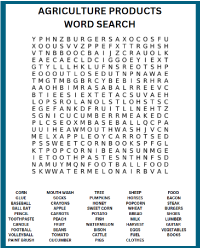Ag Products Word Search
