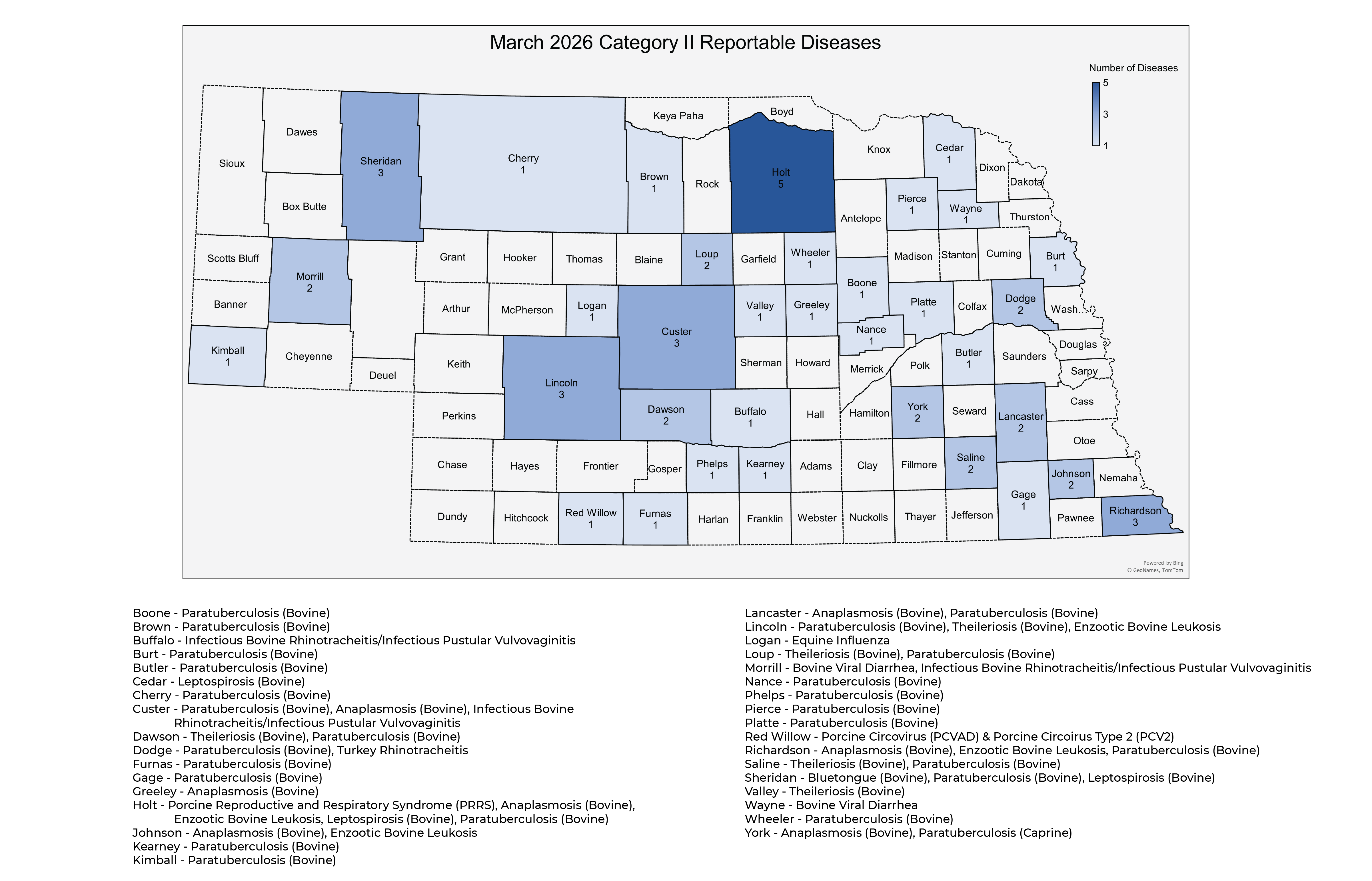 March 2026 Reportable Diseases