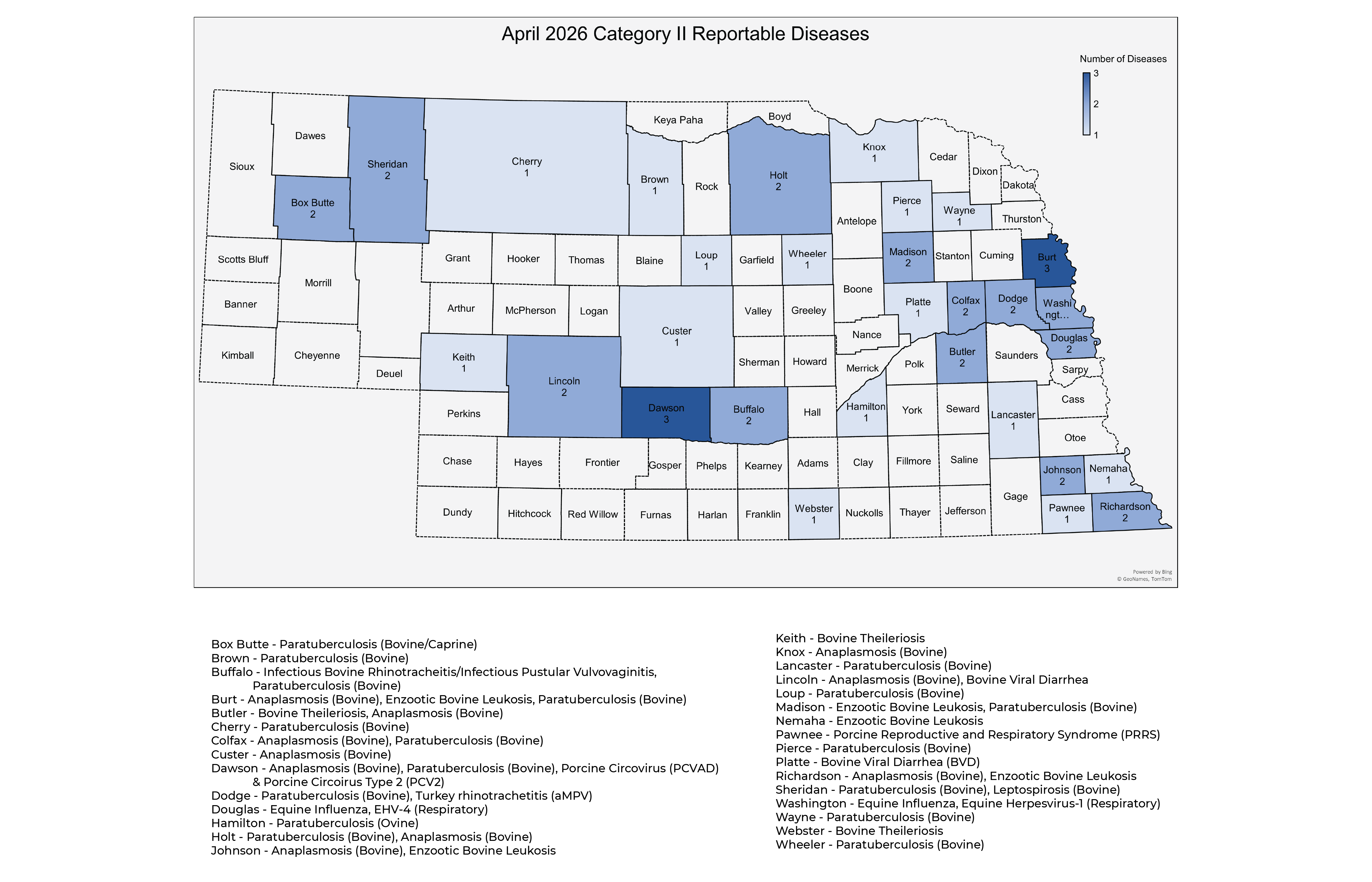 April 2026 Reportable Diseases