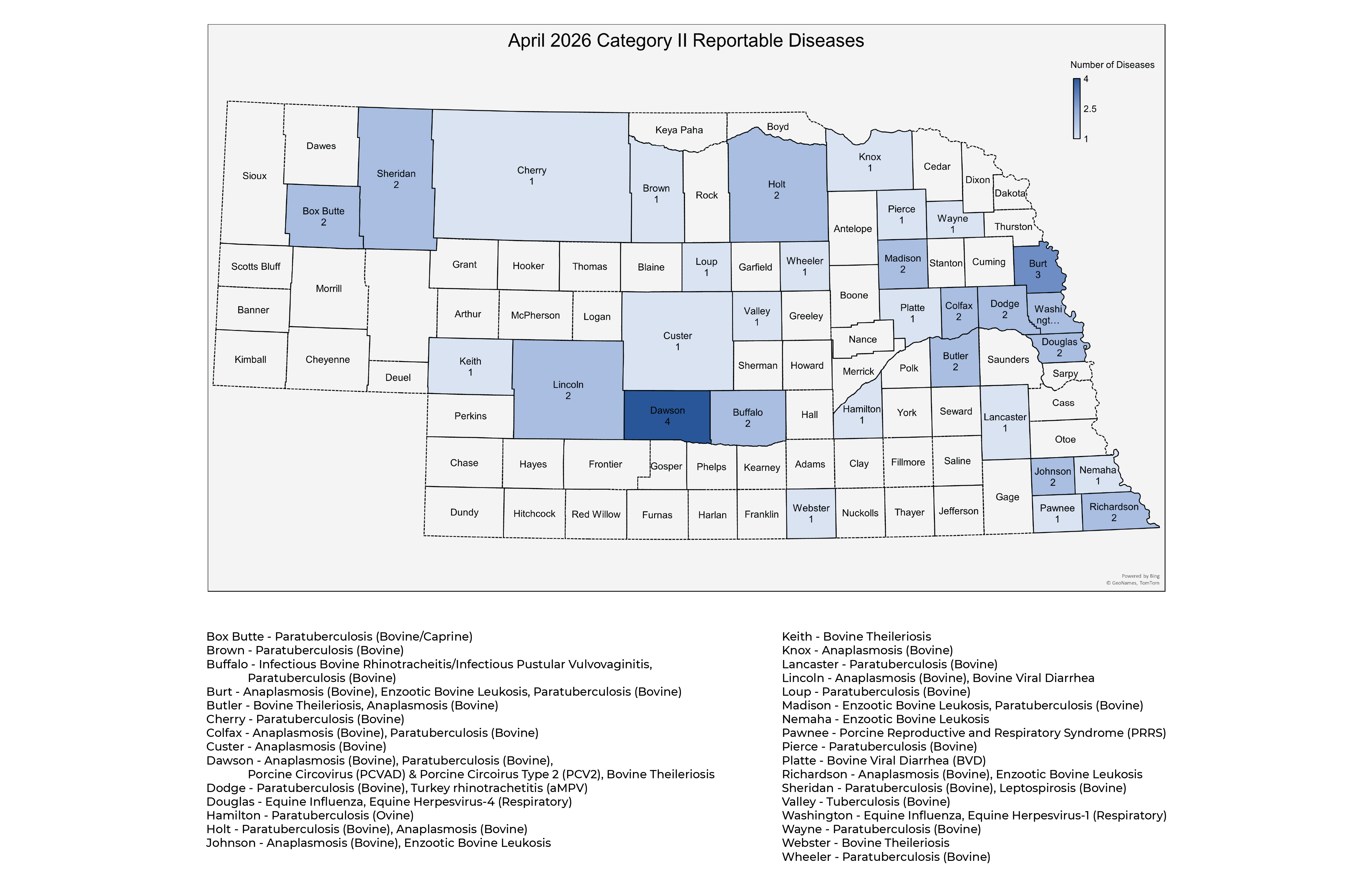 April 2026 Reportable Diseases