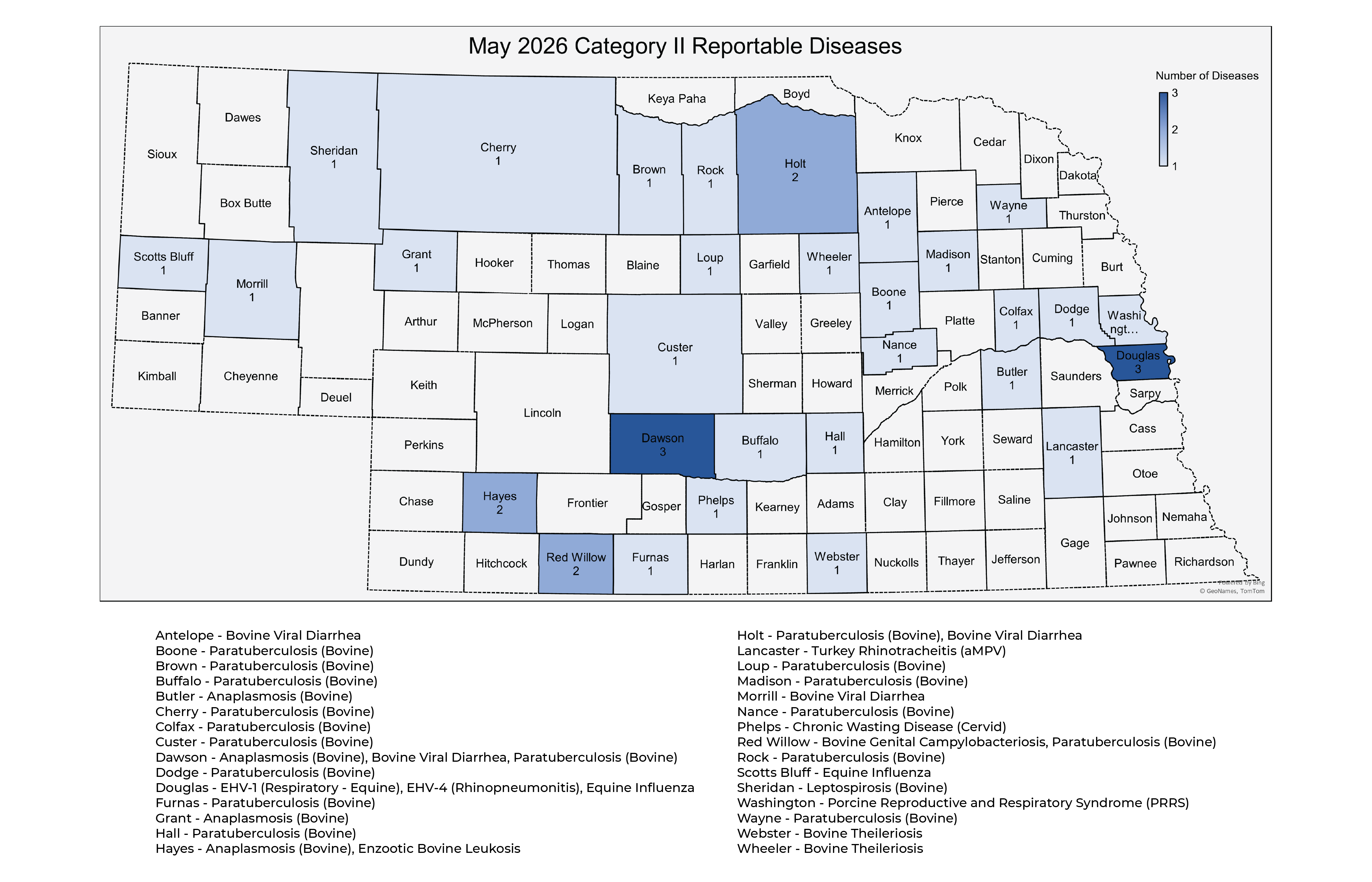 May 2026 Reportable Diseases
