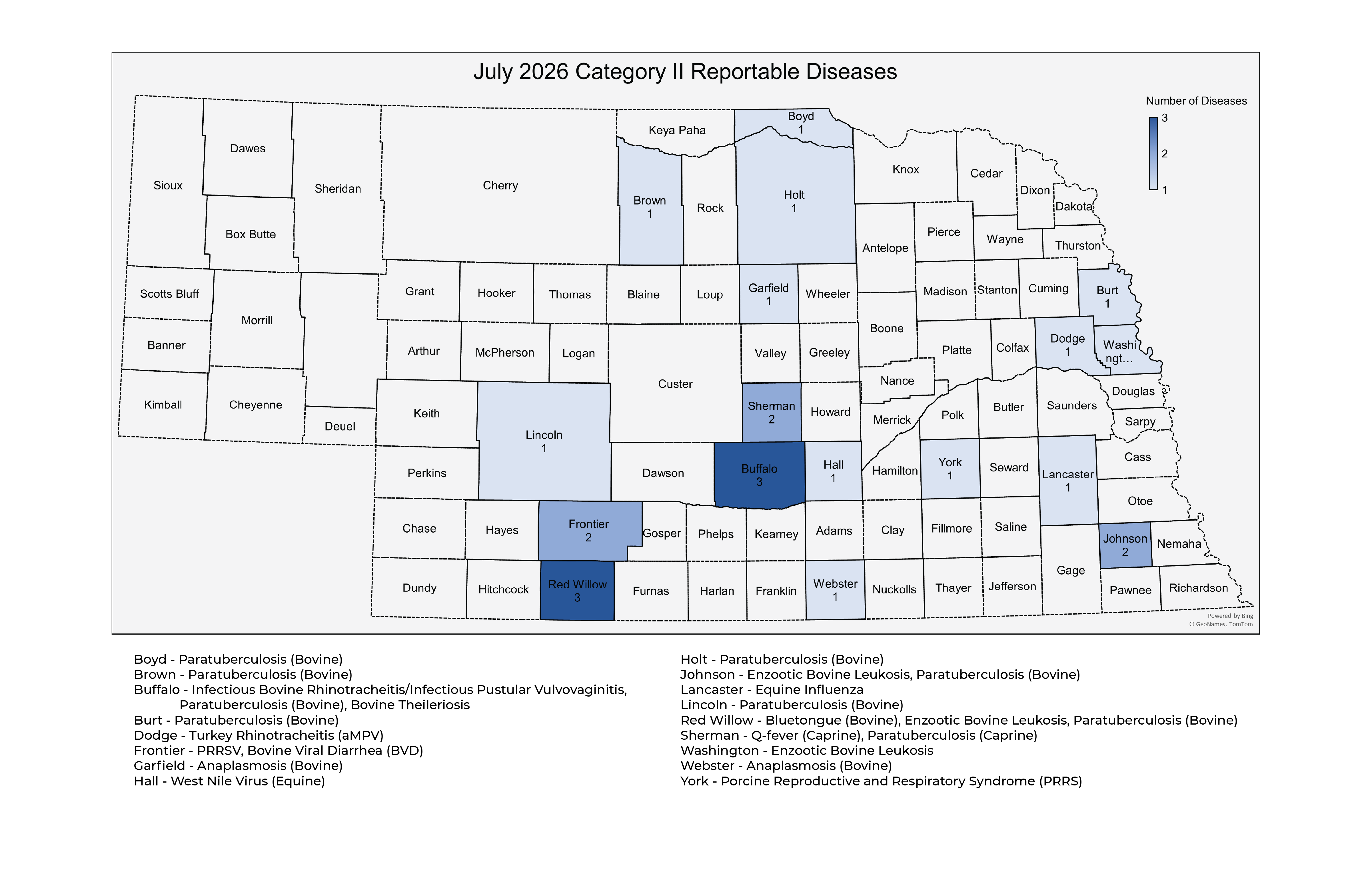 July 2026 Reportable Diseases