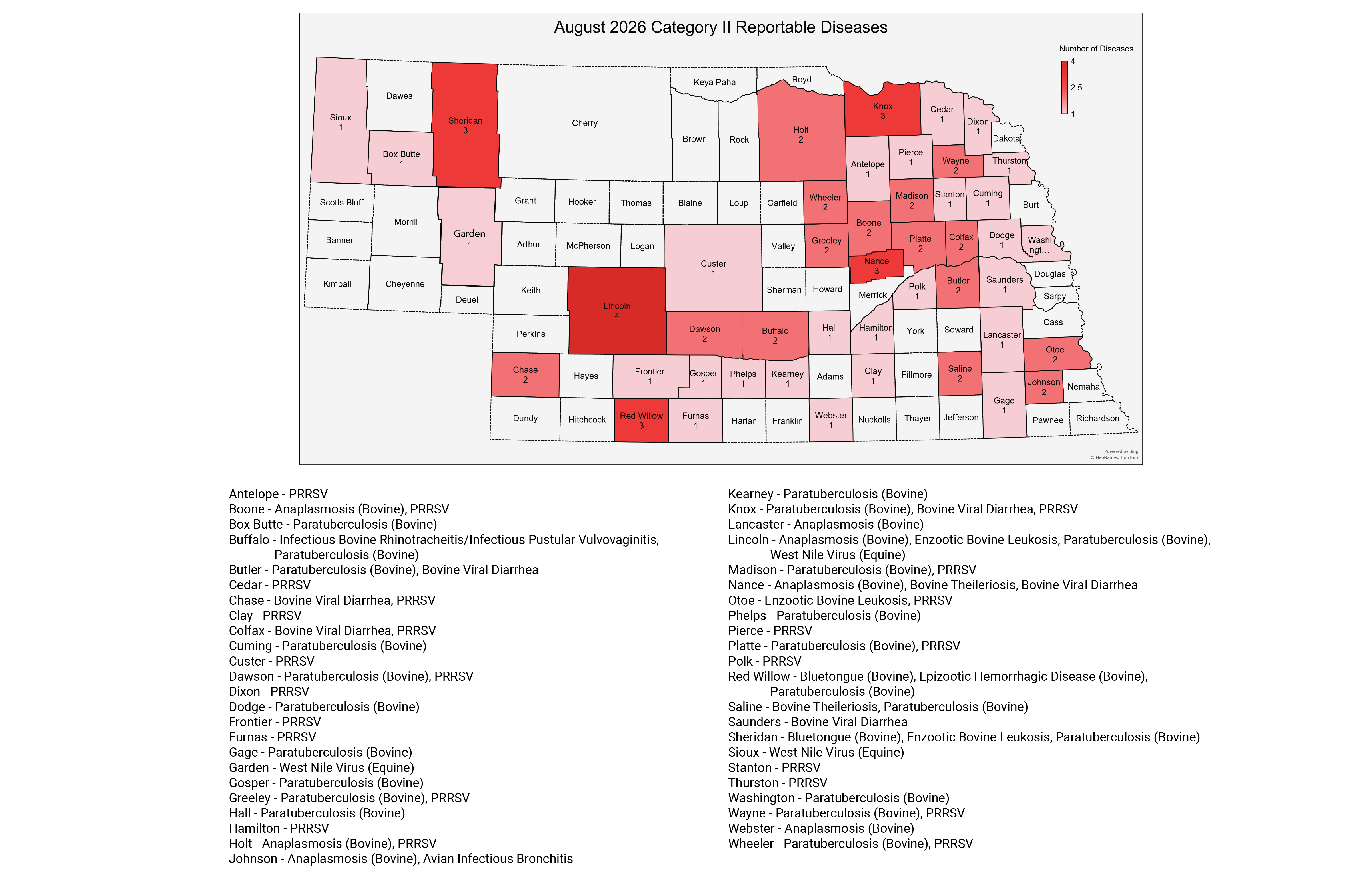 August 2026 Reportable Diseases