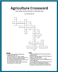 Ag Crossword